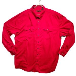 ROPER Western Boho Shirt Mens 2XL Red Cotton Button Down Cowboy Long Sleeve